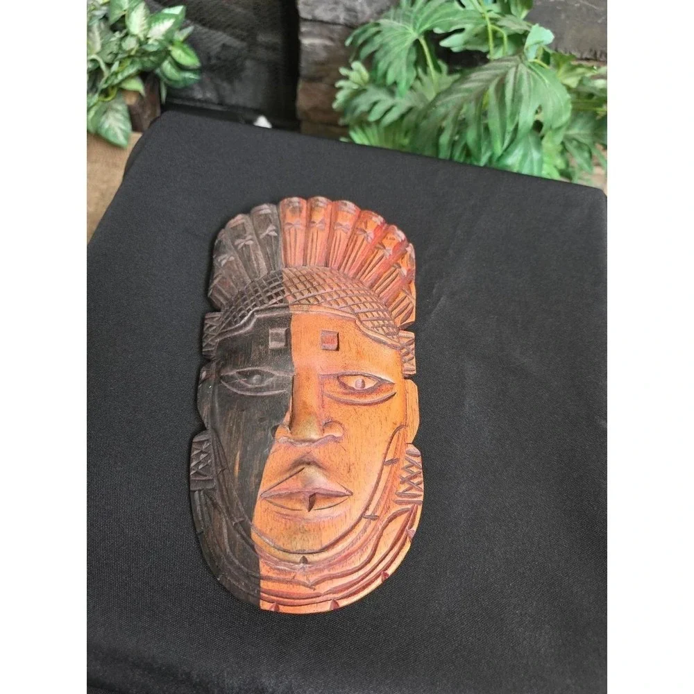 Wood Carving Wall Face Mask ~ Tribal Face Mask.